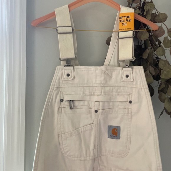 NWT Carhartt Natural Rugged Flex® Relaxed Fit Canvas Bib Overalls, 32x34 - Picture 2 of 6